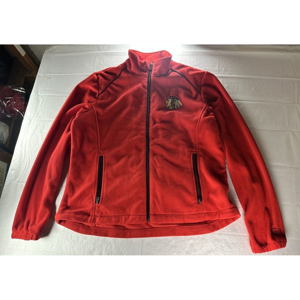 Chicago Blackhawks Ladies Red Fleece‎ Full Zip Jacket